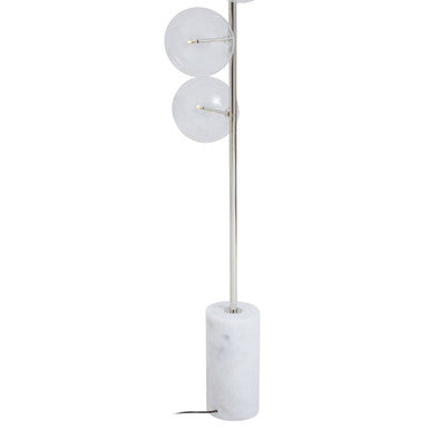Orsina Abira Nickel Floor Lamp with 5-Light Globe and Marble Base