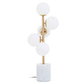 Orsina Modern Table Lamp – Brushed Brass and White Marble Base
