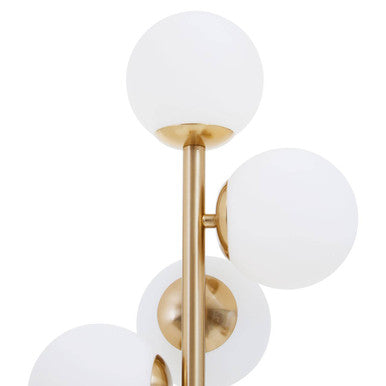 Orsina Modern Table Lamp – Brushed Brass and White Marble Base