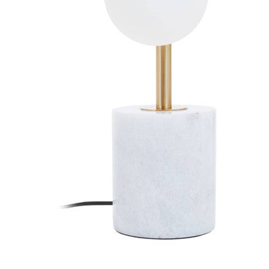 Orsina Modern Table Lamp – Brushed Brass and White Marble Base