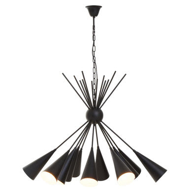Orsina Yara Matte Black Sputnik Pendant Light | Mid-Century Chandelier
