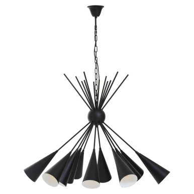 Orsina Yara Matte Black Sputnik Pendant Light | Mid-Century Chandelier
