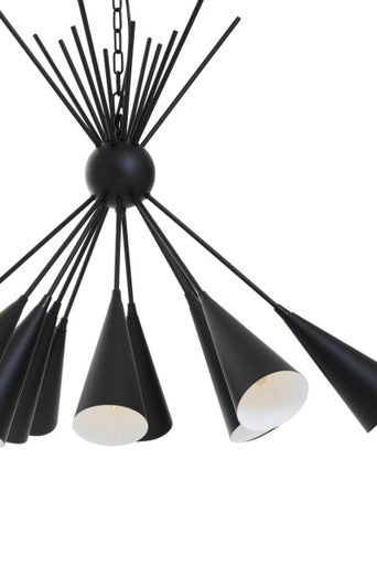 Orsina Yara Matte Black Sputnik Pendant Light | Mid-Century Chandelier