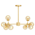 Orsina Abira Gold 8-Arm Pendant Light | Modern Bubble Glass Chandelier