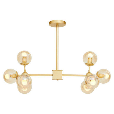 Orsina Abira Gold 8-Arm Pendant Light | Modern Bubble Glass Chandelier