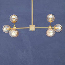 Orsina Abira Gold 8-Arm Pendant Light | Modern Bubble Glass Chandelier