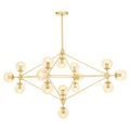 Orsina Abira 15-Arm Gold Pendant Light | Brown Glass Bubble Chandelier