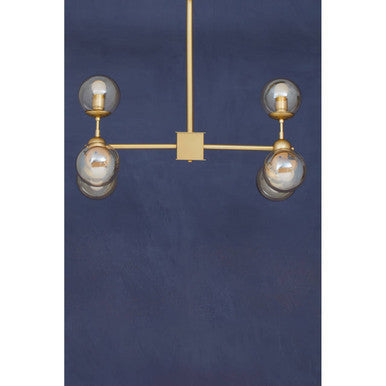 Orsina Abira 6-Arm Gold Pendant Light | Molecular Glass Chandelier