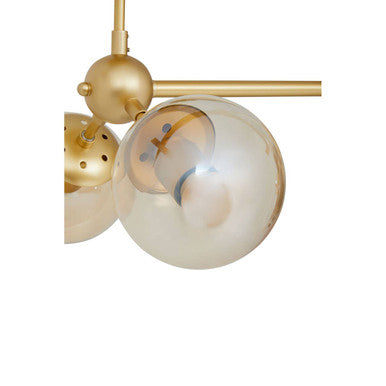 Orsina Abira 6-Arm Gold Pendant Light | Molecular Glass Chandelier