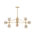 Orsina Abira Gold 10-Arm Pendant Light | Modern Bubble Glass Chandelier