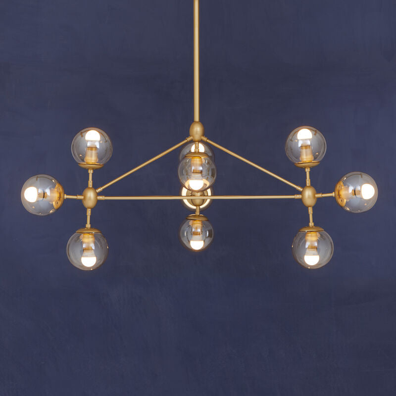 Orsina Abira Gold 10-Arm Pendant Light | Modern Bubble Glass Chandelier