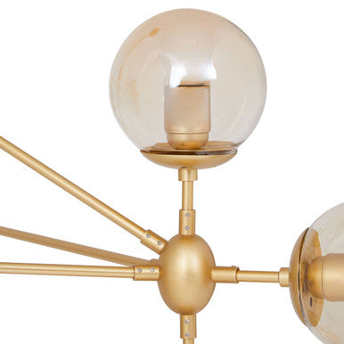 Orsina Abira Gold 10-Arm Pendant Light | Modern Bubble Glass Chandelier