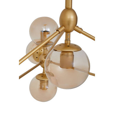 Orsina Abira Gold 10-Arm Pendant Light | Modern Bubble Glass Chandelier