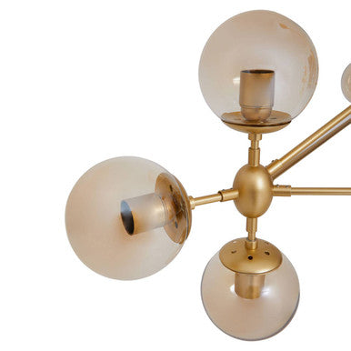 Orsina Abira Gold 10-Arm Pendant Light | Modern Bubble Glass Chandelier