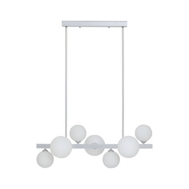 Orsina Abira 7-Light Chrome Pendant Lamp | Mid-Century Glass Chandelier