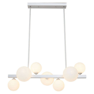 Orsina Abira 7-Light Chrome Pendant Lamp | Mid-Century Glass Chandelier