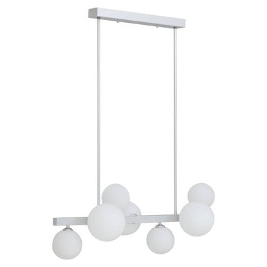 Orsina Abira 7-Light Chrome Pendant Lamp | Mid-Century Glass Chandelier