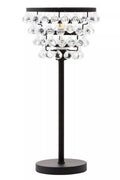 Orsina Hutchinson Crystal Table Lamp – Black Metal & Clear Beads