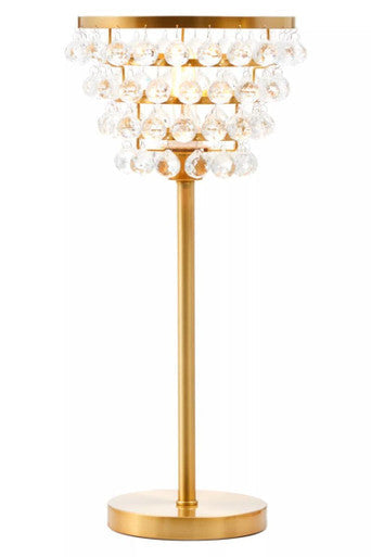 Orsina Hutchinson Crystal Table Lamp – Gold Metal Bedside Lighting