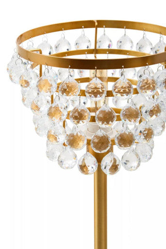 Orsina Hutchinson Crystal Table Lamp – Gold Metal Bedside Lighting