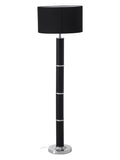 Orsina Hanah Snake Leather Effect Floor Lamp with Black Shade