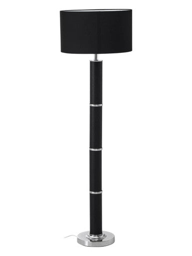 Orsina Hanah Snake Leather Effect Floor Lamp with Black Shade