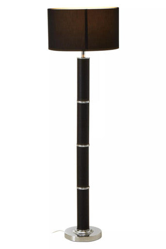 Orsina Hanah Snake Leather Effect Floor Lamp with Black Shade