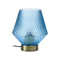 Orsina Noble Blue Glass Table Lamp with Gold Base and White Shade