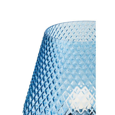 Orsina Noble Blue Glass Table Lamp with Gold Base and White Shade