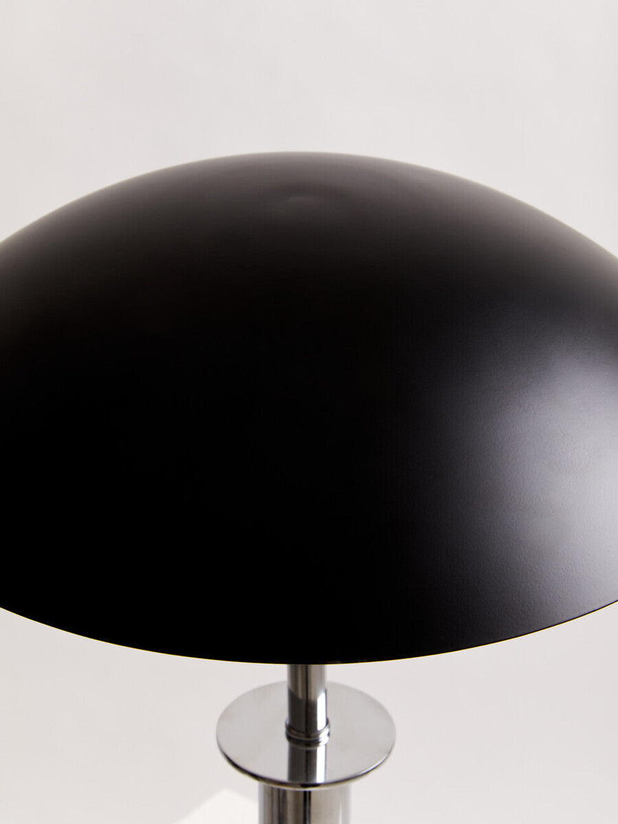 Orsina Octavia Silver Metal Table Lamp with Black Marble Base