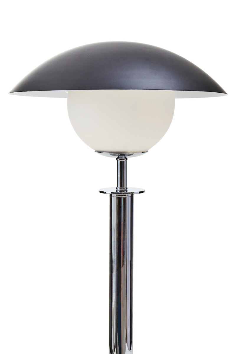 Orsina Octavia Silver Metal Table Lamp with Black Marble Base