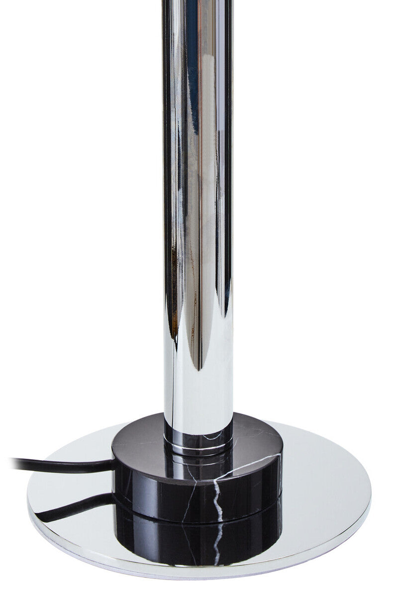 Orsina Octavia Silver Metal Table Lamp with Black Marble Base