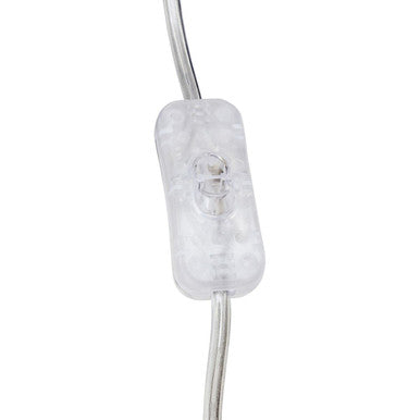 Orsina Noa Clear Glass Table Lamp with Gold Accents and White Shade