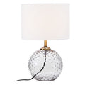 Orsina Noa Grey Glass Table Lamp – Modern Textured Glass with Gold Accents