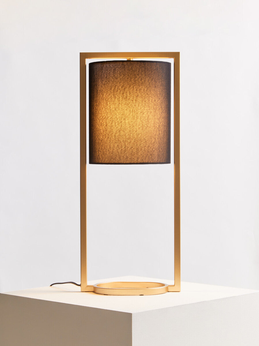 Orsina Lara Table Lamp – Modern Gold Metal Frame with Black Shade