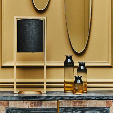 Orsina Lara Table Lamp – Modern Gold Metal Frame with Black Shade