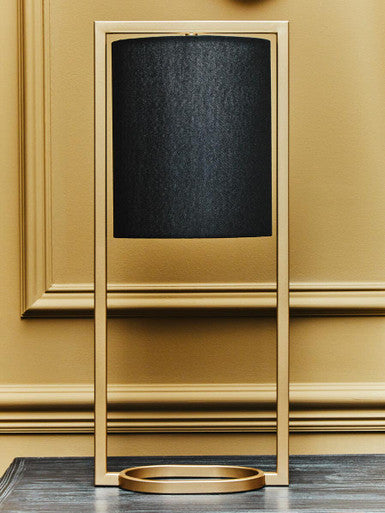 Orsina Lara Table Lamp – Modern Gold Metal Frame with Black Shade