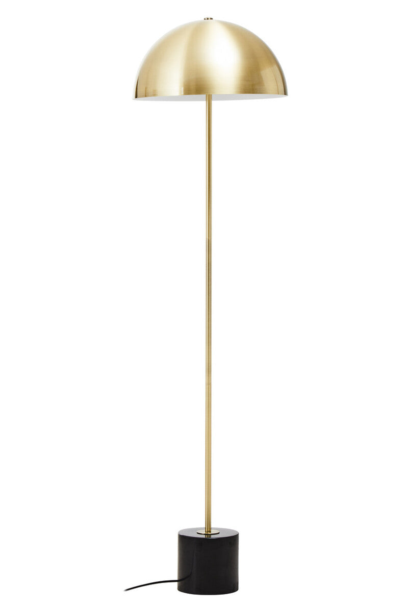 Orsina Murdoch Brushed Brass Floor Lamp with Black Marble Base