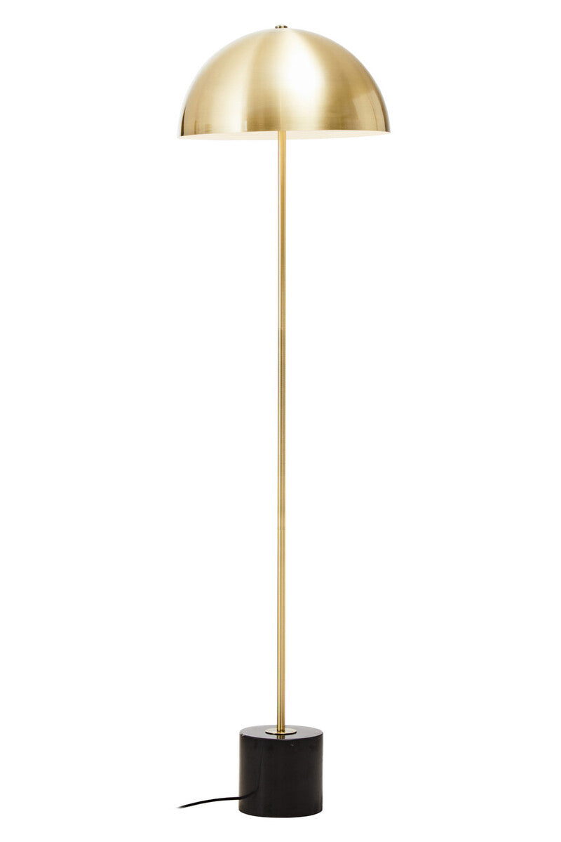 Orsina Murdoch Brushed Brass Floor Lamp with Black Marble Base