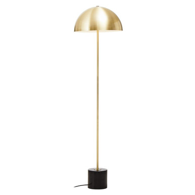 Orsina Murdoch Brushed Brass Floor Lamp with Black Marble Base
