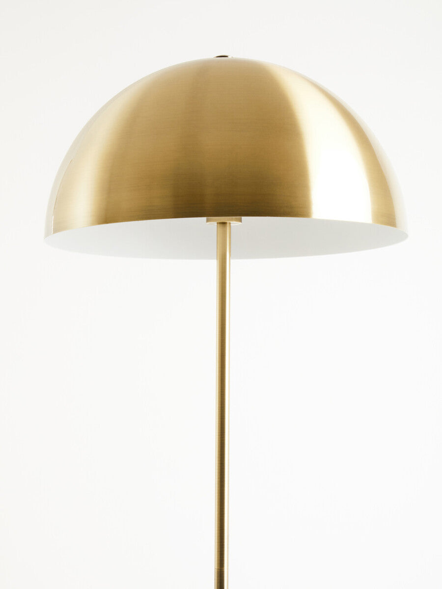 Orsina Murdoch Brushed Brass Floor Lamp with Black Marble Base
