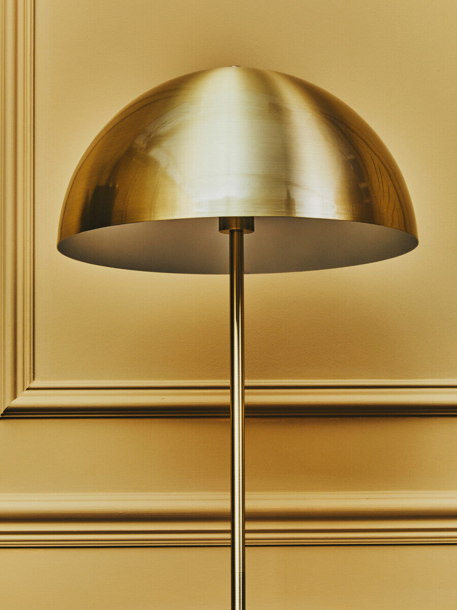 Orsina Murdoch Brushed Brass Floor Lamp with Black Marble Base