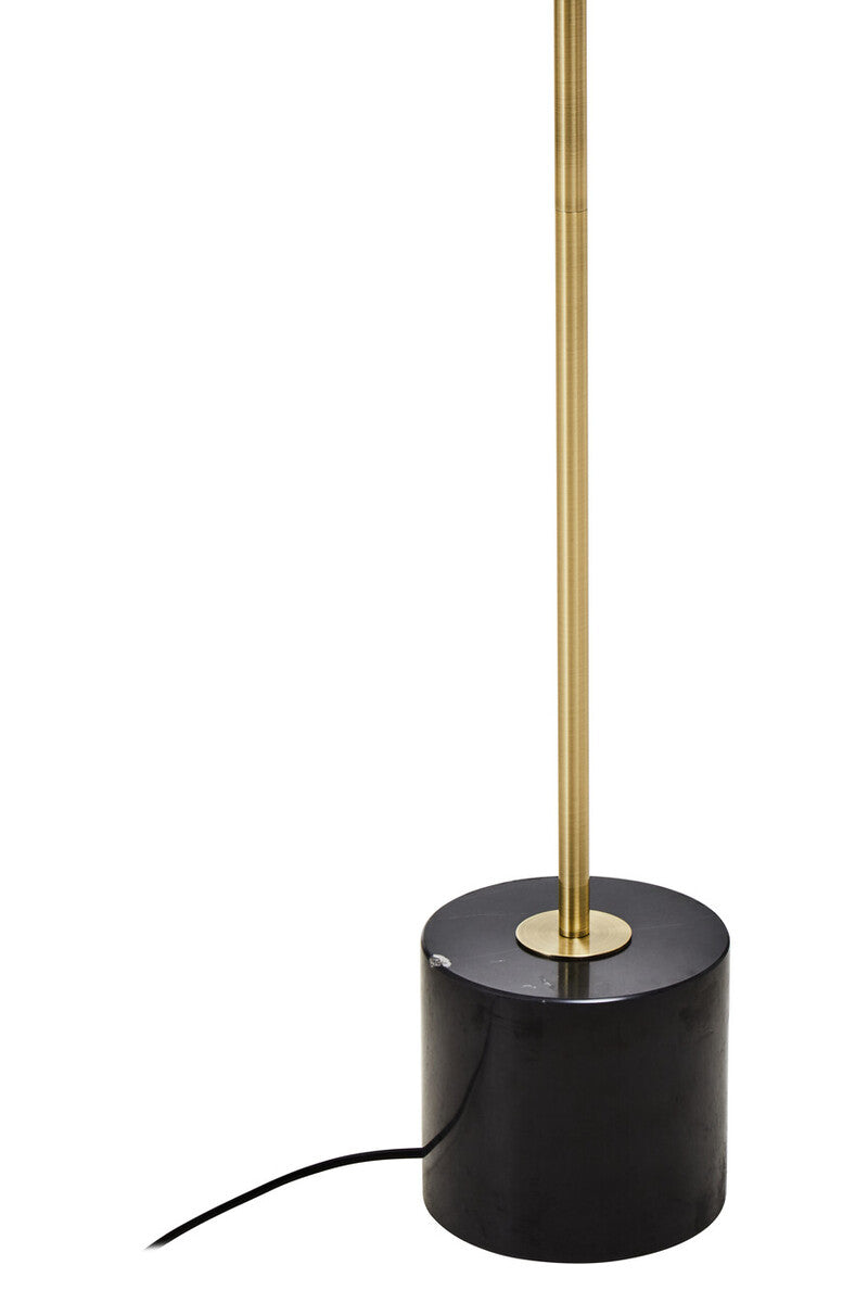 Orsina Murdoch Brushed Brass Floor Lamp with Black Marble Base