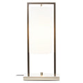 Orsina Atkins Table Lamp – Satin Nickel Finish with White Fabric Shade