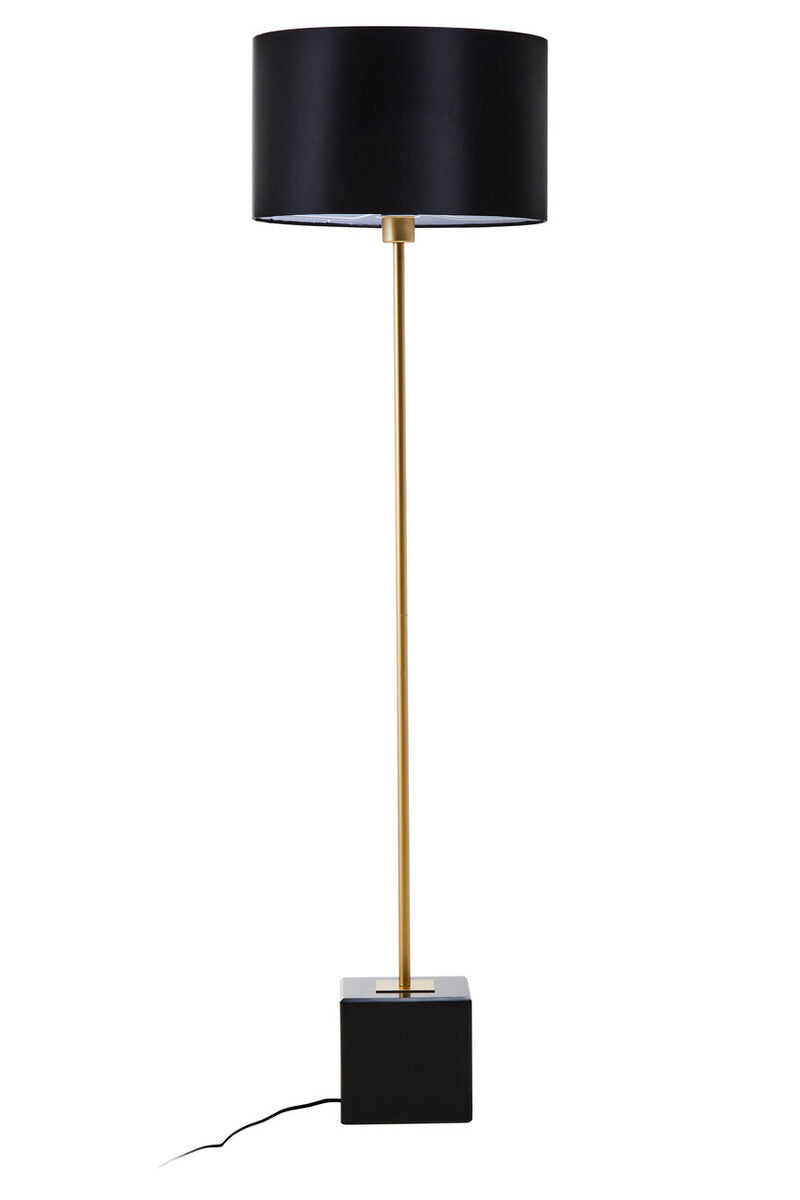 Orsina Murdoch Black Floor Lamp – Gold Stem with Marble Base