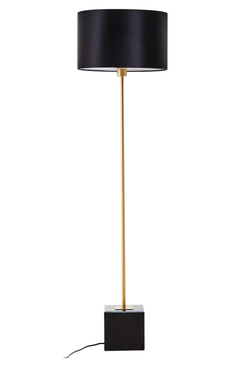 Orsina Murdoch Black Floor Lamp – Gold Stem with Marble Base