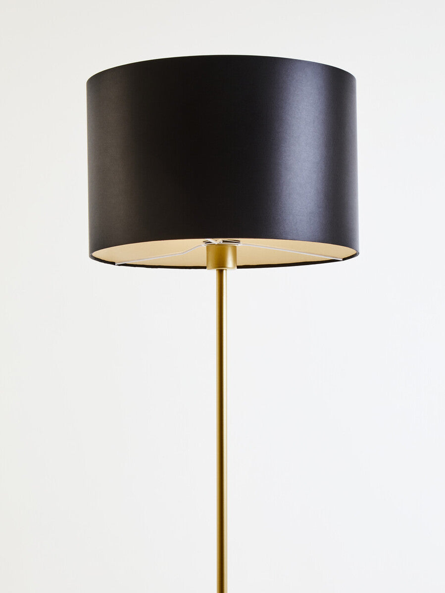 Orsina Murdoch Black Floor Lamp – Gold Stem with Marble Base