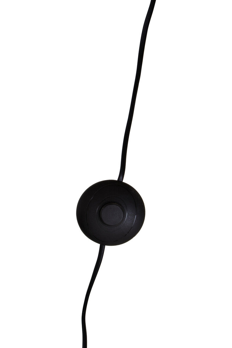 Orsina Murdoch Black Floor Lamp – Gold Stem with Marble Base