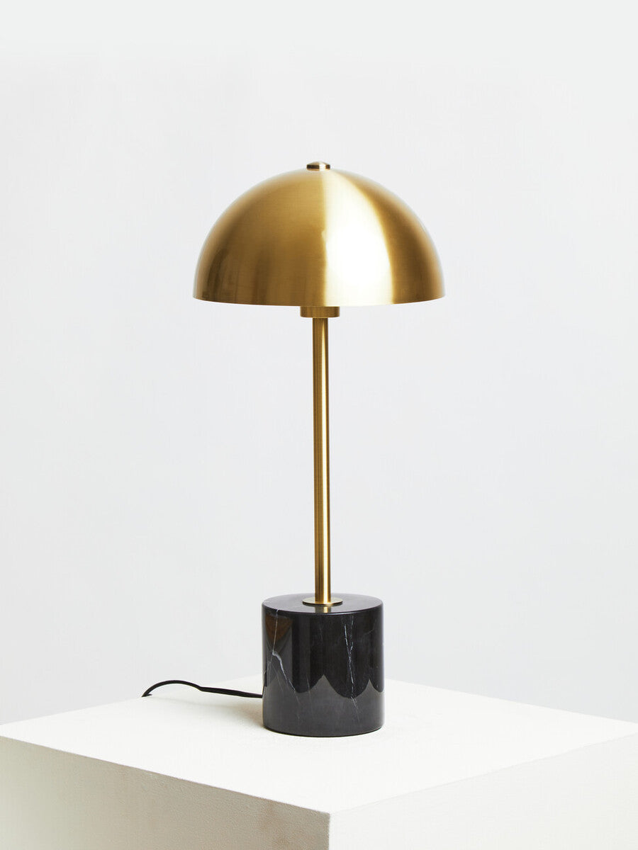 Orsina Murdoch Brushed Brass Table Lamp with Black Marble Base