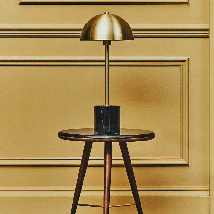 Orsina Murdoch Brushed Brass Table Lamp with Black Marble Base